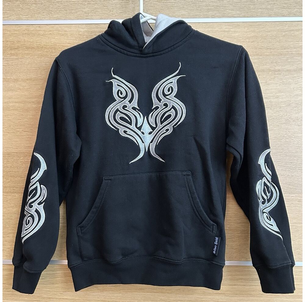 Vintage Silver Point Hoodie Black Child’s Size Small Embroidered Grunge
